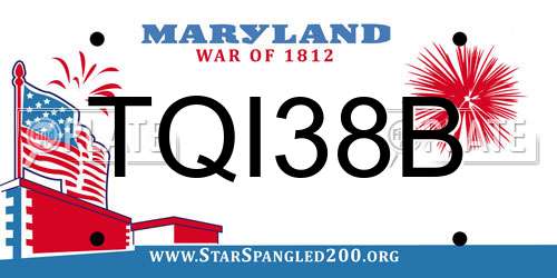 TQI38B Maryland License Plate