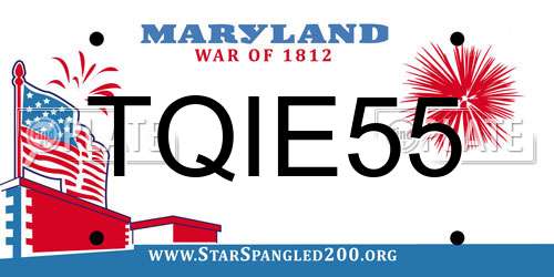 TQIE55 Maryland License Plate