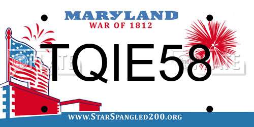 TQIE58 Maryland License Plate