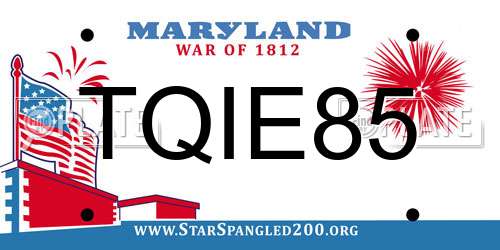 TQIE85 Maryland License Plate