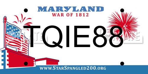 TQIE88 Maryland License Plate