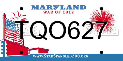 TQO627 Maryland License Plate