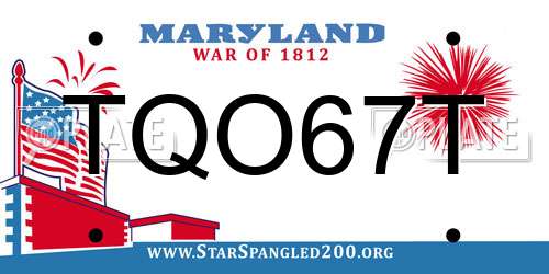 TQO67T Maryland License Plate
