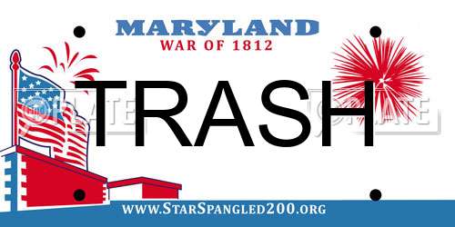 TRASH Maryland License Plate