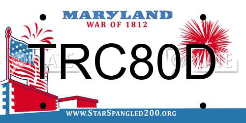 TRC80D Maryland License Plate