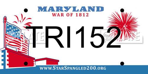 TRI152 Maryland License Plate