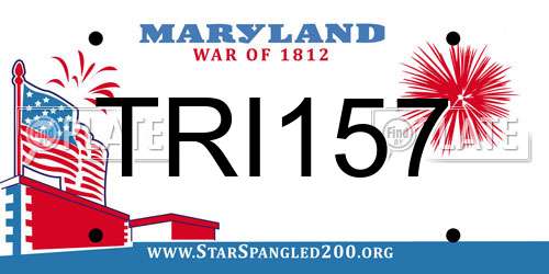 TRI157 Maryland License Plate