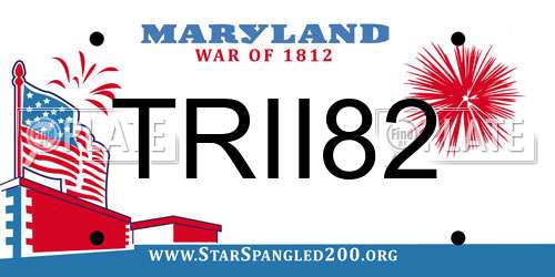 TRII82 Maryland License Plate
