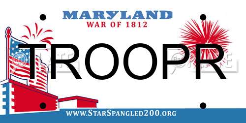 TROOPR Maryland License Plate