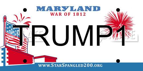 TRUMP1 Maryland License Plate