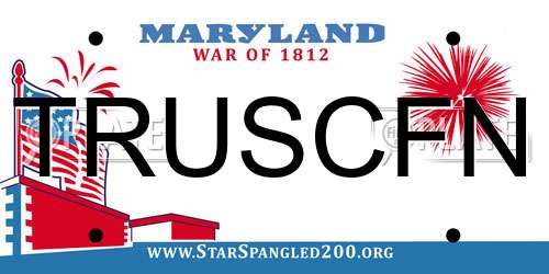 TRUSCFN Maryland License Plate