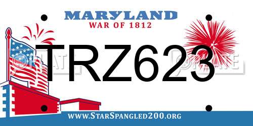 TRZ623 Maryland License Plate