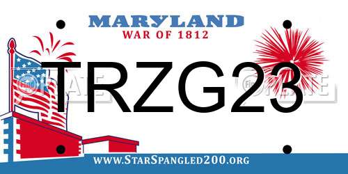 TRZG23 Maryland License Plate