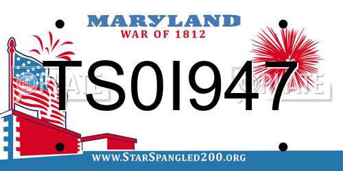 TS0I947 Maryland License Plate