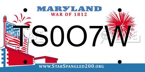 TS0O7W Maryland License Plate