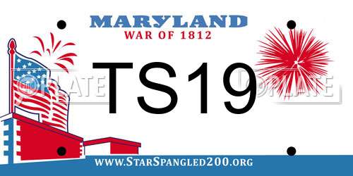 TS19 Maryland License Plate