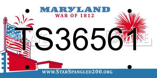TS36561 Maryland License Plate
