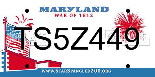 TS5Z449 Maryland License Plate