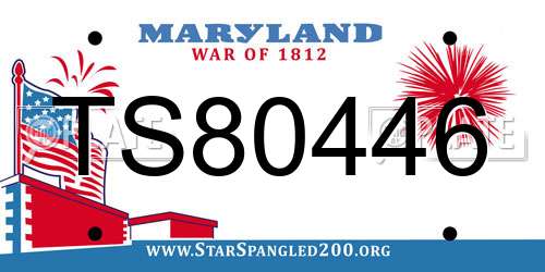 TS80446 Maryland License Plate