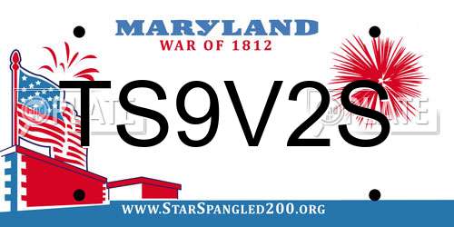 TS9V2S Maryland License Plate