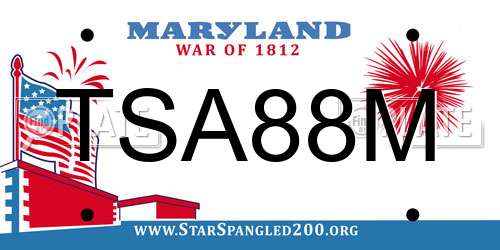 TSA88M Maryland License Plate