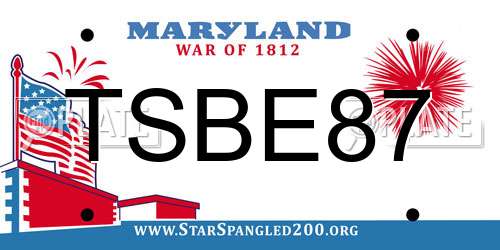 TSBE87 Maryland License Plate