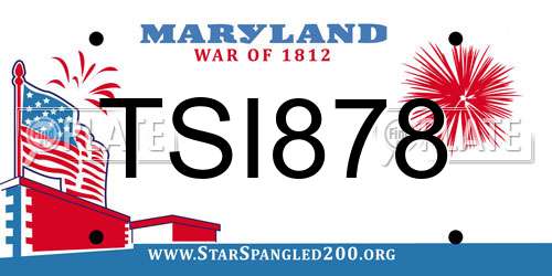 TSI878 Maryland License Plate