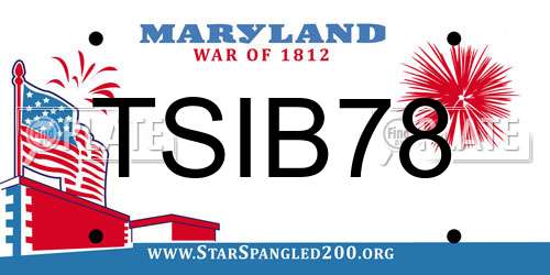 TSIB78 Maryland License Plate
