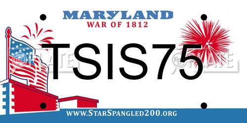 TSIS75 Maryland License Plate
