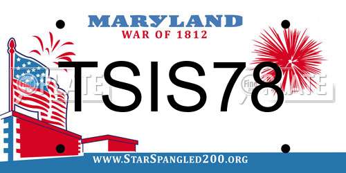 TSIS78 Maryland License Plate