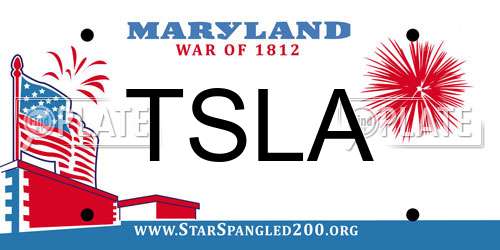 TSLA Maryland License Plate