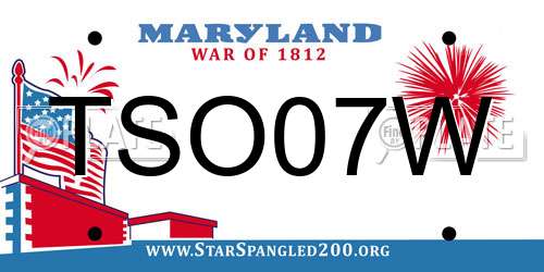 TSO07W Maryland License Plate