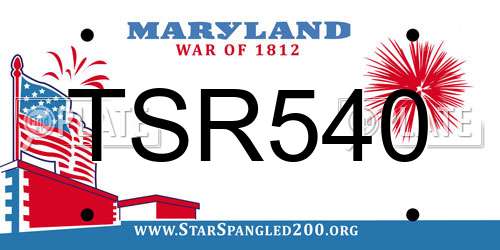TSR540 Maryland License Plate