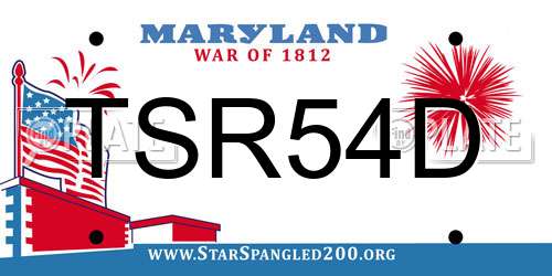 TSR54D Maryland License Plate