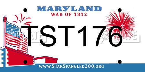 TST176 Maryland License Plate