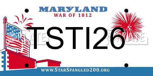 TSTI26 Maryland License Plate