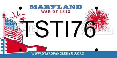 TSTI76 Maryland License Plate