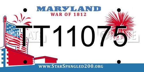 TT11075 Maryland License Plate