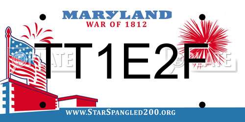 TT1E2F Maryland License Plate
