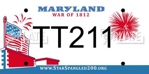 TT211 Maryland License Plate