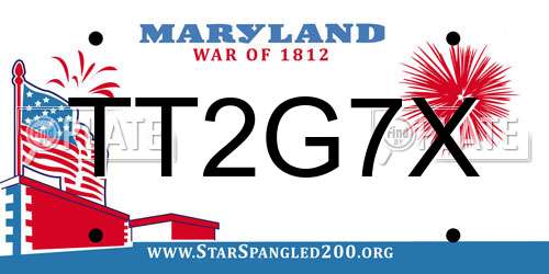 TT2G7X Maryland License Plate