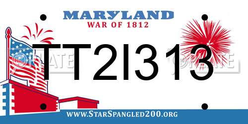 TT2I313 Maryland License Plate