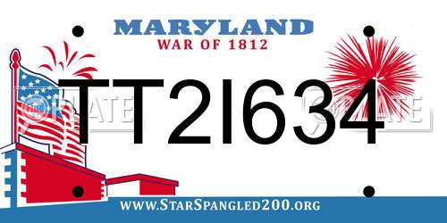 TT2I634 Maryland License Plate