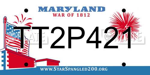 TT2P421 Maryland License Plate