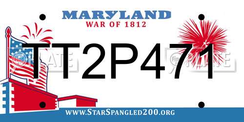 TT2P471 Maryland License Plate