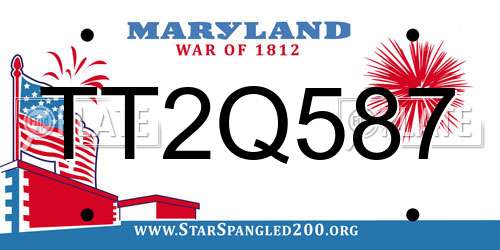 TT2Q587 Maryland License Plate