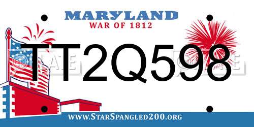 TT2Q598 Maryland License Plate