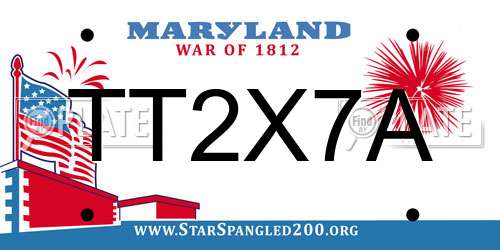 TT2X7A Maryland License Plate