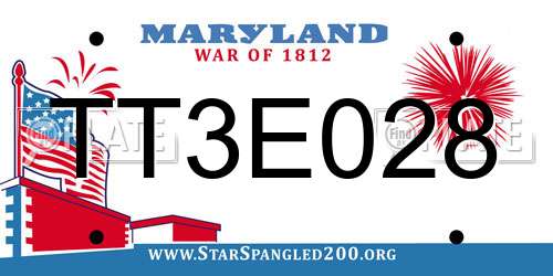 TT3E028 Maryland License Plate