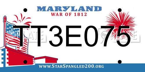 TT3E075 Maryland License Plate